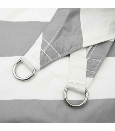vidaXL Sun Shade Sail Light Grey and White 5 x 6 x 6 m