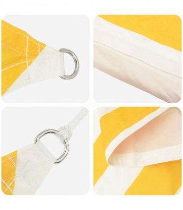 vidaXL Sun Shade Sail Yellow and White 3 x 4 x 5 m
