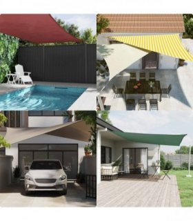 vidaXL Sun Shade Sail Yellow and White 4 x 5 x 6.4 m