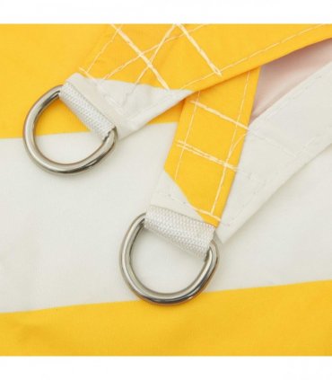 vidaXL Sun Shade Sail Yellow and White 4 x 5 x 6.4 m