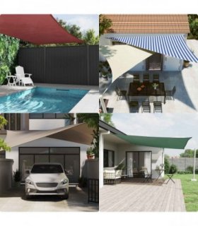 vidaXL Sun Shade Sail Blue and White 4 x 5 x 6.4 m