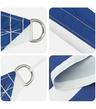 vidaXL Sun Shade Sail Blue and White 4 x 5 x 6.4 m