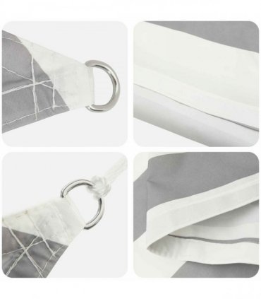 vidaXL Sun Shade Sail Light Grey and White 6 x 6 x 6 m