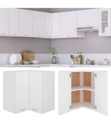 vidaXL Hanging Corner Cabinet Lyon White 57x57x60 cm Engineered Wood — Model: 1x hanging corner cabinet 57 cm wide 60 cm high