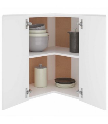 vidaXL Hanging Corner Cabinet Lyon White 57x57x60 cm Engineered Wood — Model: 1x hanging corner cabinet 57 cm wide 60 cm high