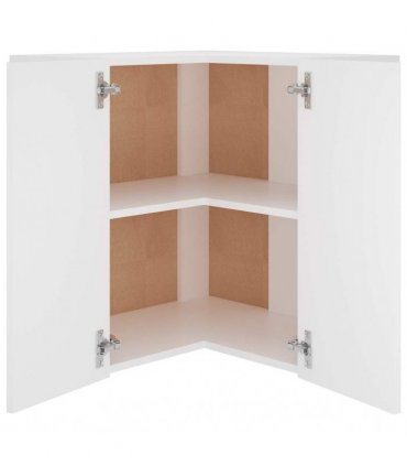 vidaXL Hanging Corner Cabinet Lyon White 57x57x60 cm Engineered Wood — Model: 1x hanging corner cabinet 57 cm wide 60 cm high