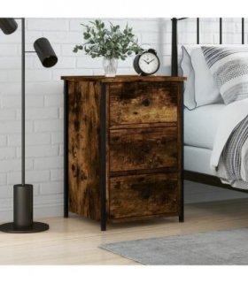 vidaXL Bedside Cabinet Smoked Oak 40x36x60 cm Engineered Wood
