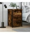 vidaXL Bedside Cabinet Smoked Oak 40x36x60 cm Engineered Wood