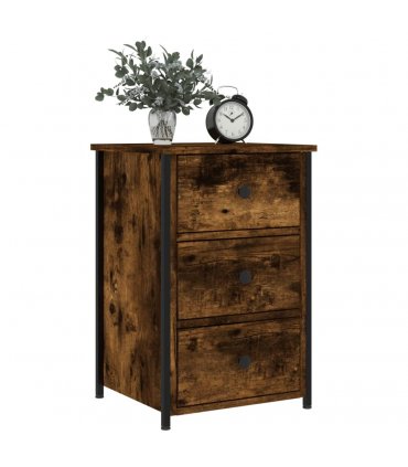 vidaXL Bedside Cabinet Smoked Oak 40x36x60 cm Engineered Wood