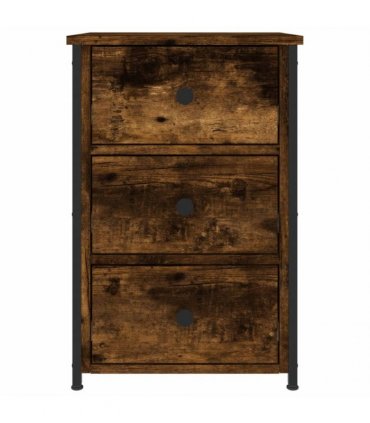 vidaXL Bedside Cabinet Smoked Oak 40x36x60 cm Engineered Wood