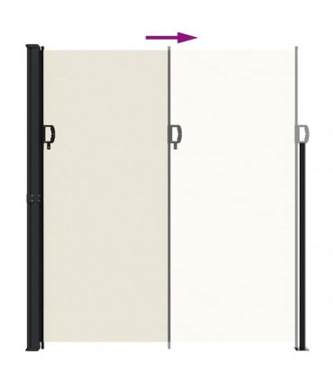 vidaXL Retractable Side Awning Cream 220x600 cm — Size: 220 x 600 cm
