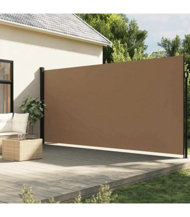 vidaXL Retractable Side Awning Taupe 220x600 cm — Size: 220 x 600 cm