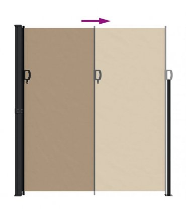 vidaXL Retractable Side Awning Taupe 220x600 cm — Size: 220 x 600 cm