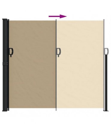 vidaXL Retractable Side Awning Beige 180x600 cm — Size: 180 x 600 cm