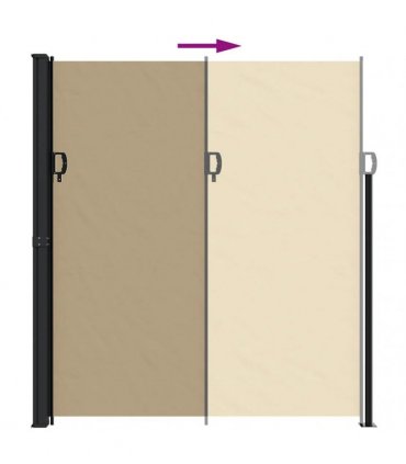 vidaXL Retractable Side Awning Beige 220x600 cm — Size: 220 x 600 cm