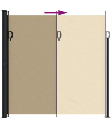 vidaXL Retractable Side Awning Beige 200x600 cm — Size: 200 x 600 cm