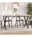 vidaXL Dining Table X-Frame 160x80x75.5 cm Solid Wood Pine and Steel — Size: 160 x 80 x 75.5 cm, Model: x shape