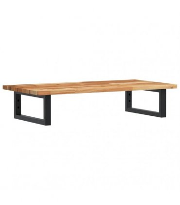 vidaXL Basin Shelf Wall Mounted Steel and Solid Wood A — Colour: dark brown and black, Size: 100 x 40 x 2 cm, Model: rectangular