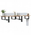 vidaXL Basin Shelf Wall Mounted Steel and Solid Wood Acacia — Colour: brown and black, Size: 160 x 40 x 2 cm, Model: rectangular