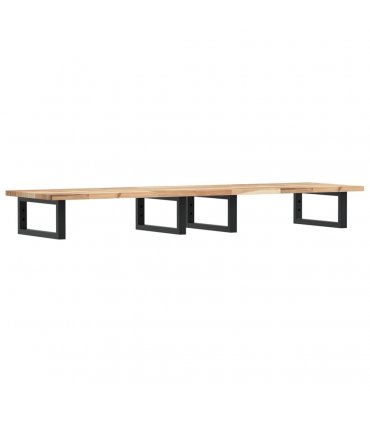 vidaXL Basin Shelf Wall Mounted Steel and Solid Wood Acacia — Colour: brown and black, Size: 120 x 40 x 2 cm, Model: rectangular