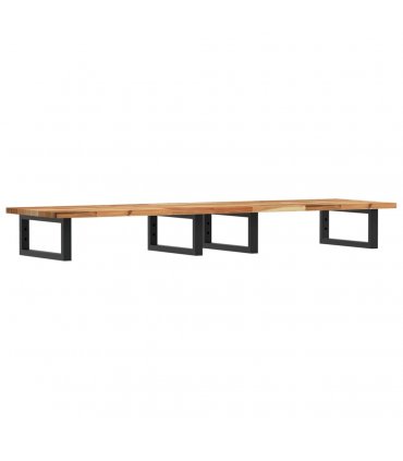 vidaXL Basin Shelf Wall Mounted Steel and Solid Wood A — Colour: dark brown and black, Size: 120 x 40 x 2 cm, Model: rectangular