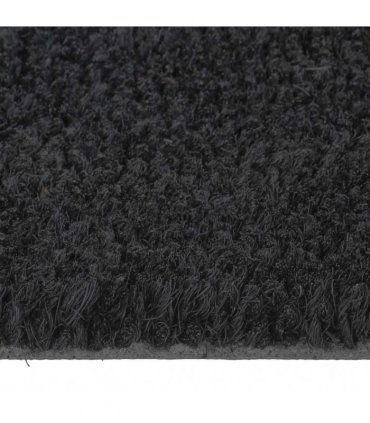vidaXL Door Mat Black Half Round 60x90 cm Tufted Coir — Size: 60 x 90 cm