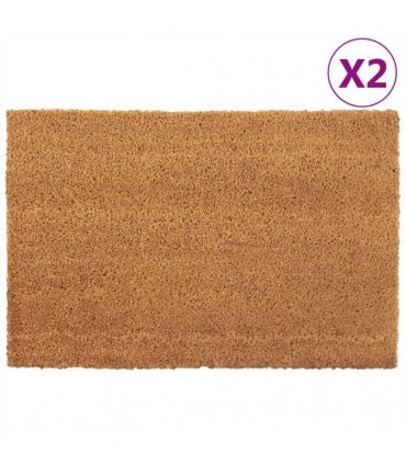 vidaXL Door Mats 2 pcs Natural 40x60 cm Tufted Coir — Size: 40 x 60 cm — V0672129253