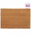 vidaXL Door Mats 2 pcs Natural 40x60 cm Tufted Coir — Size: 40 x 60 cm — V0672129253