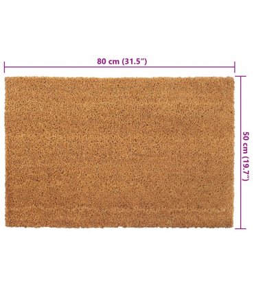 vidaXL Door Mat Natural 50x80 cm Tufted Coir — Size: 50 x 80 cm — V0672129255