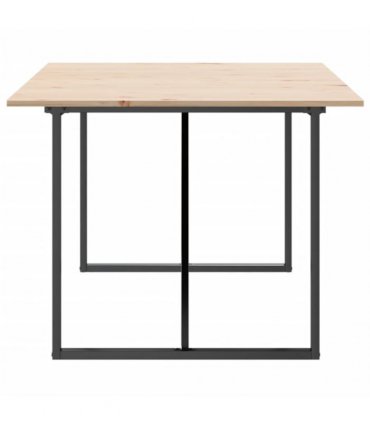 vidaXL Dining Table O-Frame 200x100x75 cm Solid Wood Pine and Steel — Size: 200 x 100 x 75 cm, Model: o shape