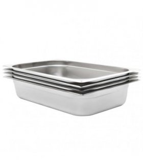 vidaXL Gastronorm Containers 4 pcs GN 1/1 100 mm Stainless Steel — Size: 530 x 325 x 100 mm