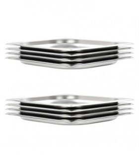 vidaXL Gastronorm Containers 8 pcs GN 1/2 20 mm Stainless Steel — Size: 325 x 265 x 20 mm
