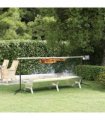 vidaXL BBQ Tray Silver 158x42x31 cm Stainless Steel — Size: 158 x 42 x 31 cm