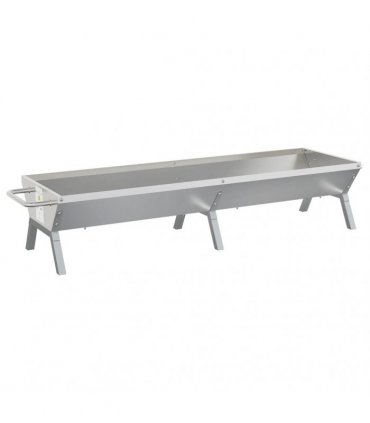 vidaXL BBQ Tray Silver 158x42x31 cm Stainless Steel — Size: 158 x 42 x 31 cm