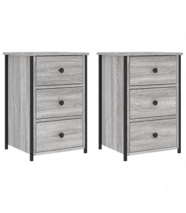 vidaXL Bedside Cabinets 2 pcs Grey Sonoma 40x36x60 cm Engineered Wood