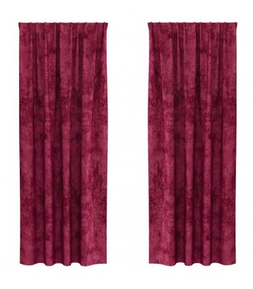 vidaXL Velvet Curtains 2 pcs Wine red 225 x 140 cm Velvet — Size: 140 x 225 cm — V0672129499