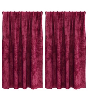 vidaXL Velvet Curtains 2 pcs Wine red 140 x 140 cm Velvet — V0672129500