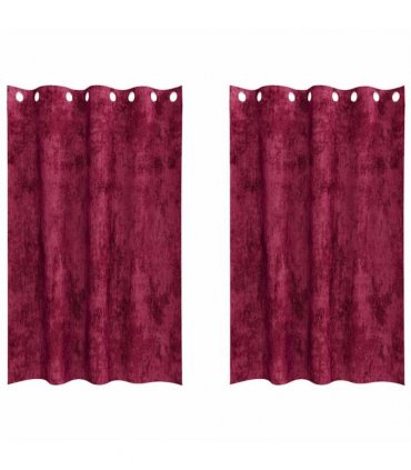 vidaXL Velvet Curtains 2 pcs Wine Red 175 x 140 cm Velvet — Size: 140 x 175 cm — V0672129501