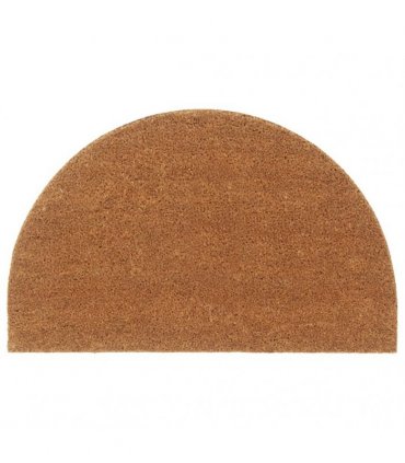 vidaXL Door Mat Natural Half Round 50x80 cm Tufted Coir — Size: 50 x 80 cm — V0672129503