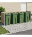 vidaXL Garbage Bin Fence Brown 315 x 85 x 115 cm Aluminium and WPC — Model: U shape