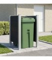 vidaXL Garbage Bin Fence Grey 85 x 85 x 115 cm Aluminium and WPC — Model: U shape