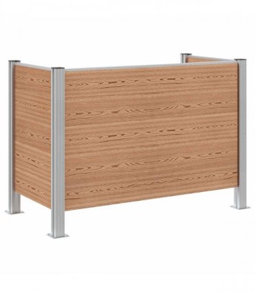 vidaXL Garbage Bin Fence Brown 161 x 85 x 115 cm Aluminium and WPC — Model: U shape
