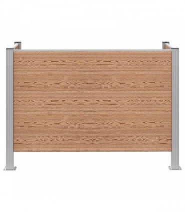 vidaXL Garbage Bin Fence Brown 161 x 85 x 115 cm Aluminium and WPC — Model: U shape