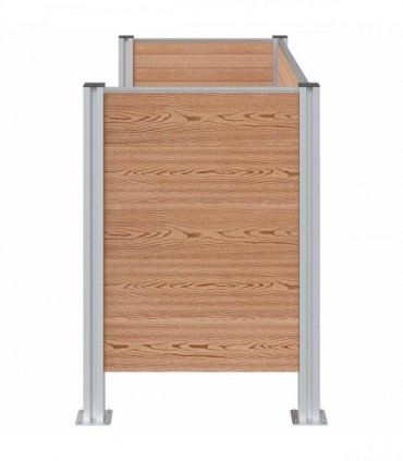 vidaXL Garbage Bin Fence Brown 161 x 85 x 115 cm Aluminium and WPC — Model: U shape