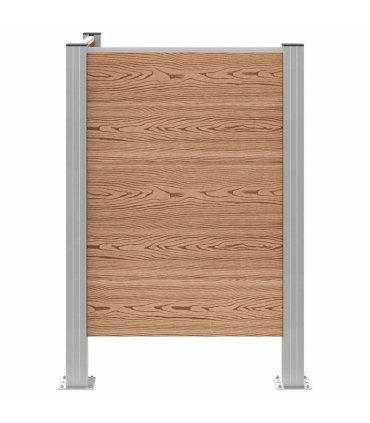 vidaXL Garbage Bin Fence Brown 85 x 85 x 115 cm Aluminium and WPC — Model: L shape