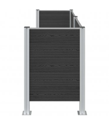 vidaXL Garbage Bin Fence Grey 237 x 85 x 115 cm Aluminium and WPC — Model: U shape