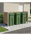 vidaXL Garbage Bin Fence Brown 237 x 85 x 115 cm Aluminium and WPC — Model: U shape