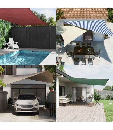 vidaXL Sun Shade Sail Blue and White 7 x 5 x 5 m 100% Polyester Oxford