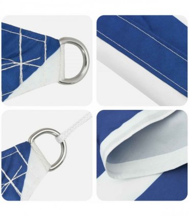 vidaXL Sun Shade Sail Blue and White 7 x 5 x 5 m 100% Polyester Oxford