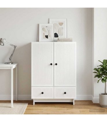 vidaXL Sideboard High Gloss White 66 x 34.5 x 95 cm Engineered Wood — V0672129960